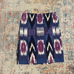 Talbots cotton ikat print pencil skirt